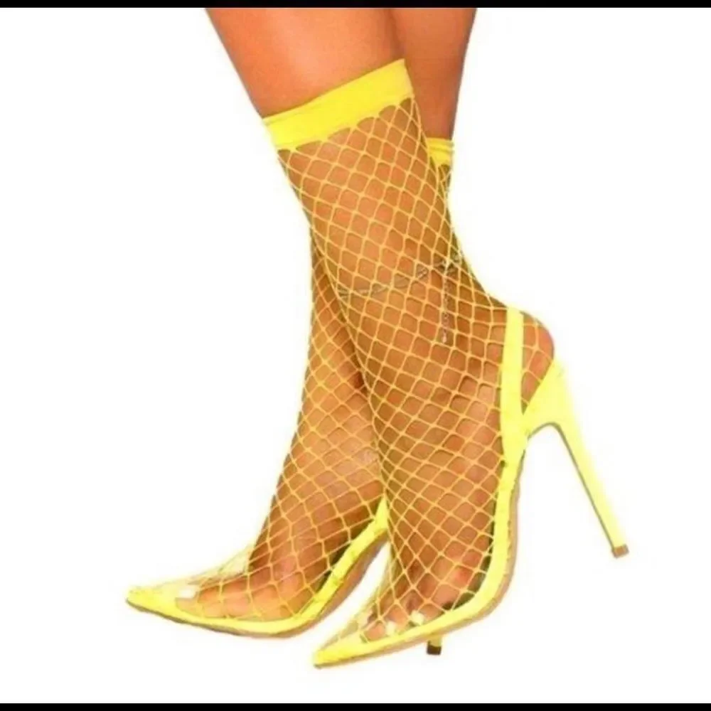 NEW Fishnet Slingback Heels